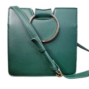 Chic Teal Tote with Gold Handles